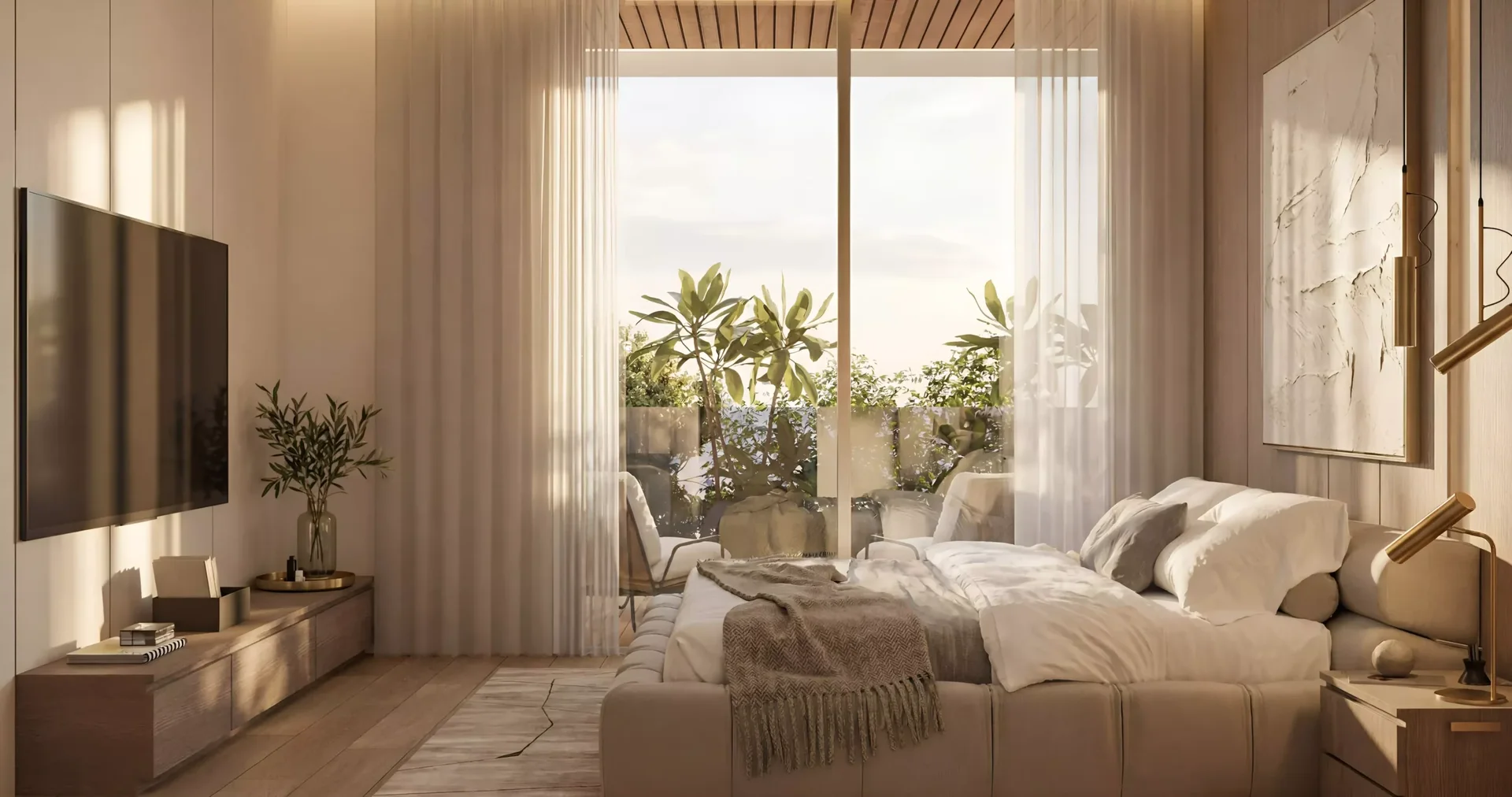 Bedroom and living area